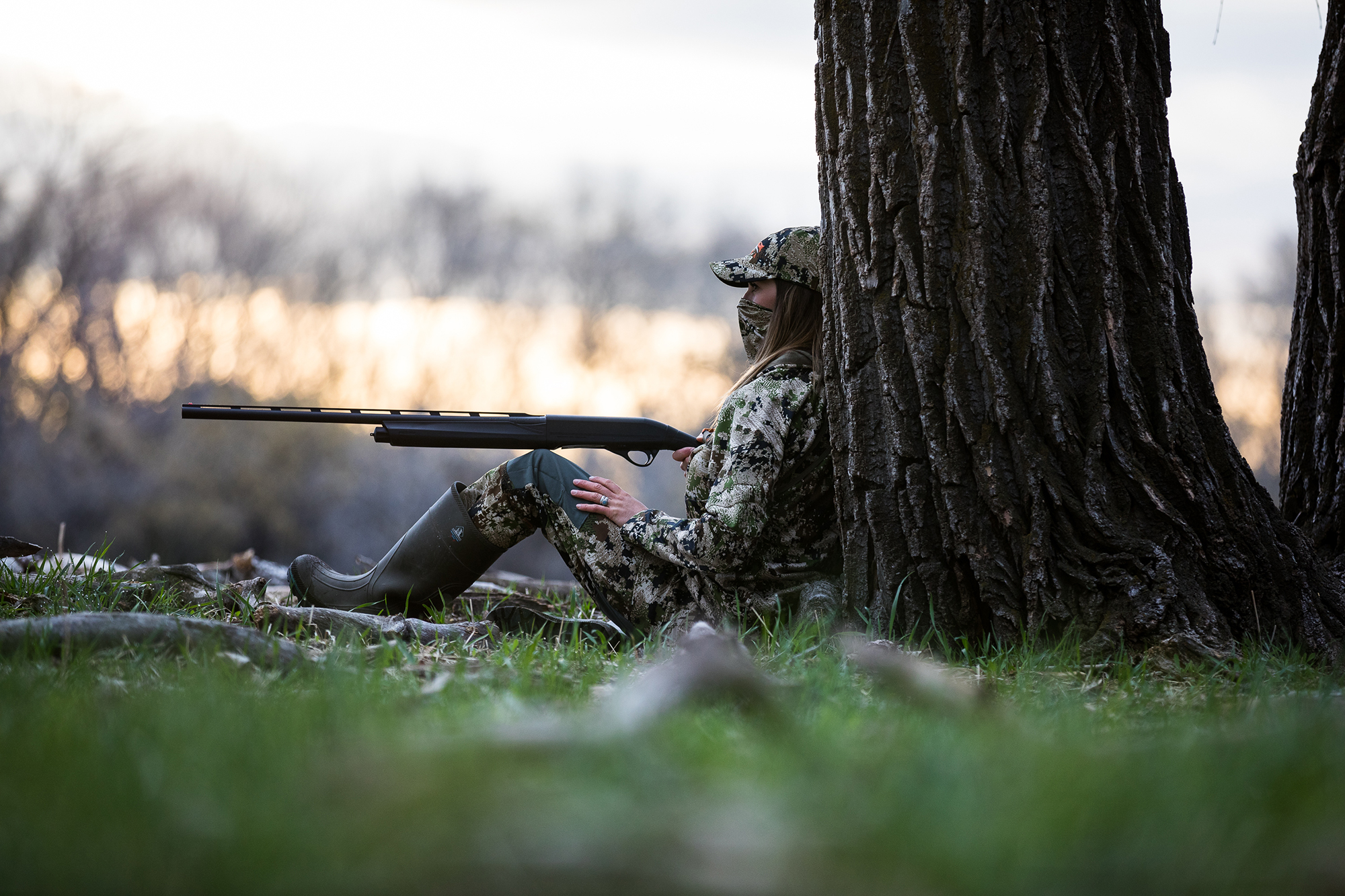 Jaimie waits for a strutting tom on his way to roost off the banks of the Yellowstone River.