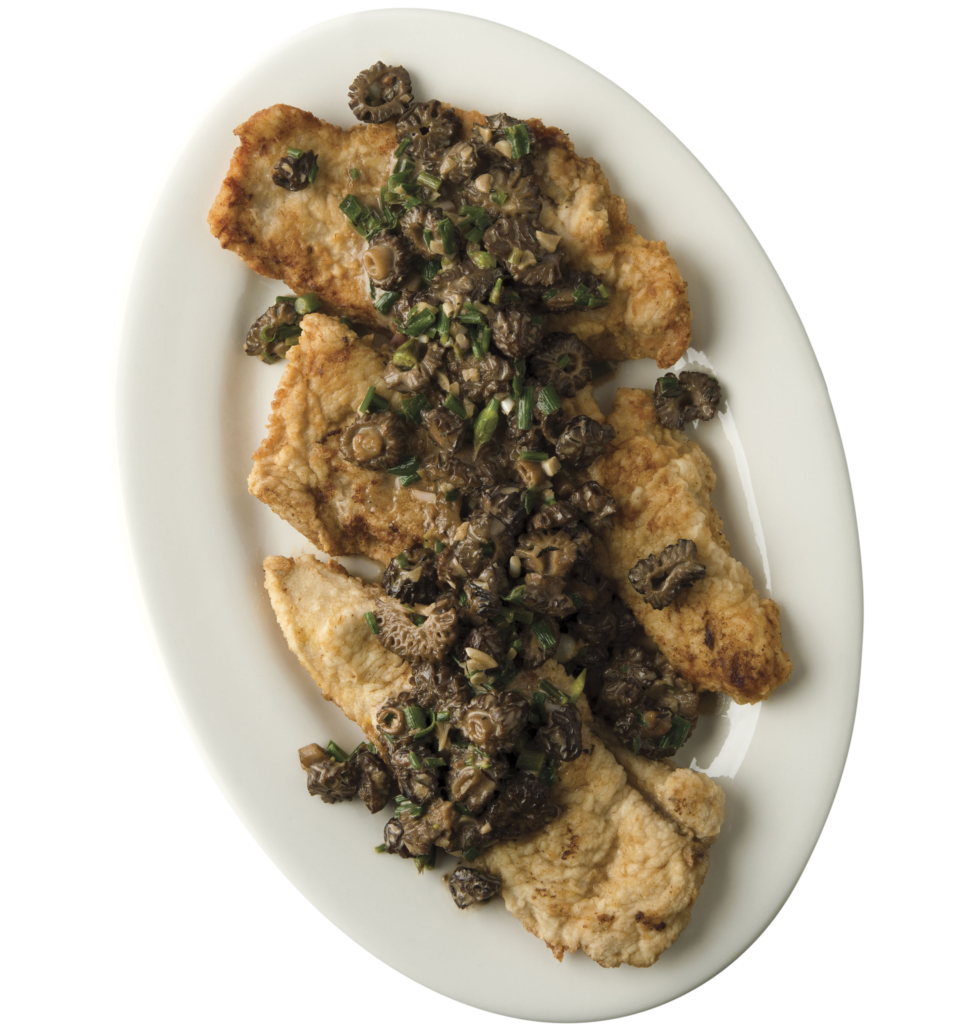 Wild turkey and morels dish.
