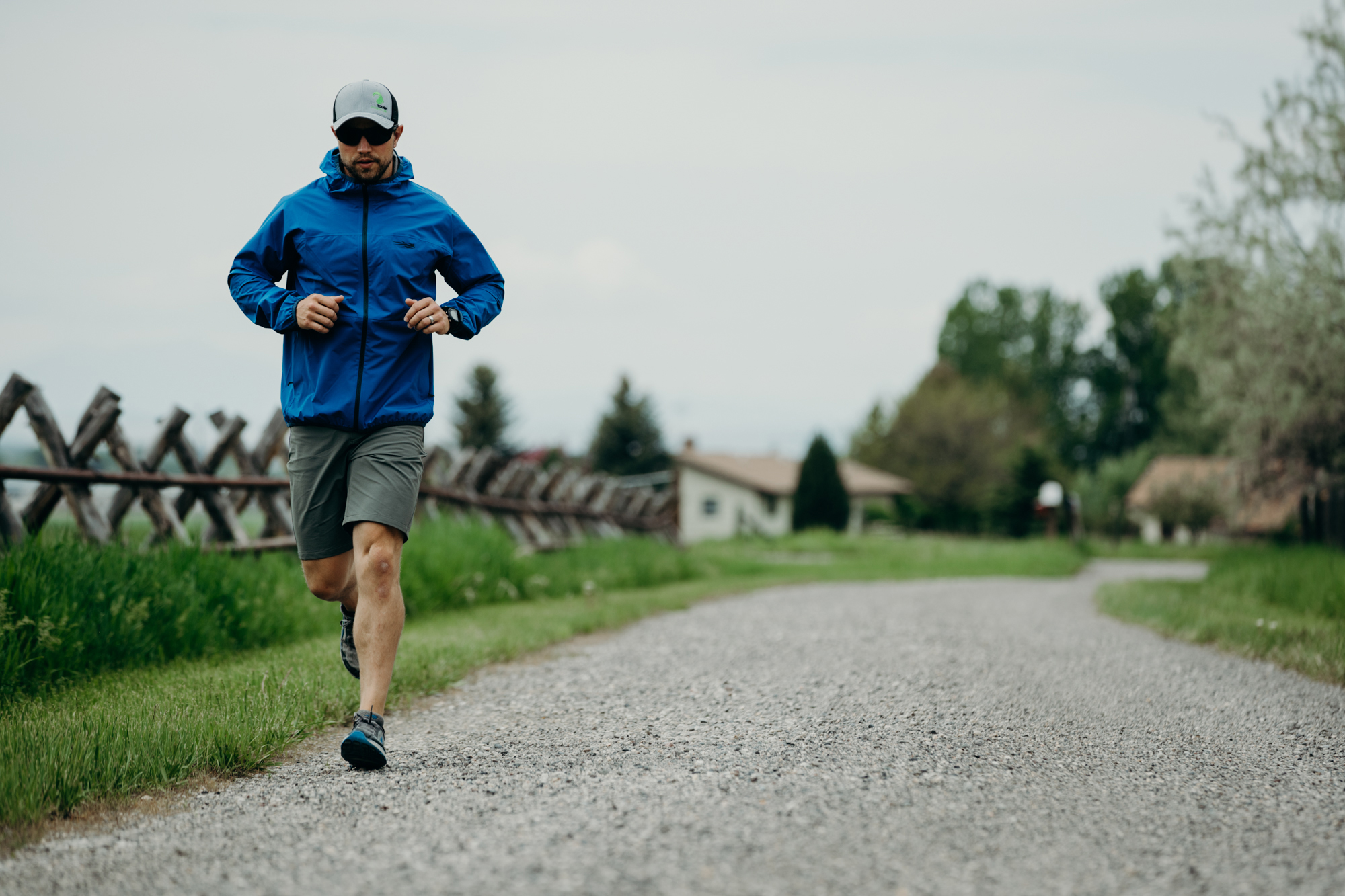Man runs in preparation for a rough year of hunting.