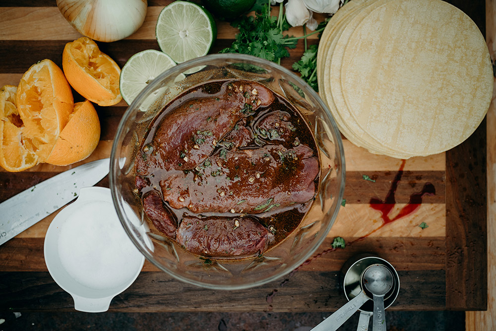 Antelope sits in marinade.