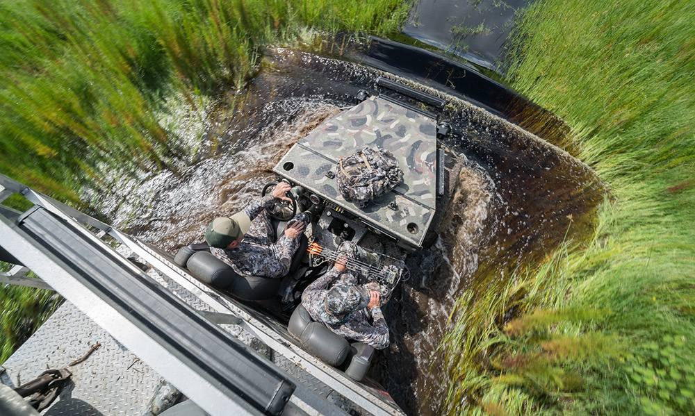 Riding through the swampy wilderness of South Florida.