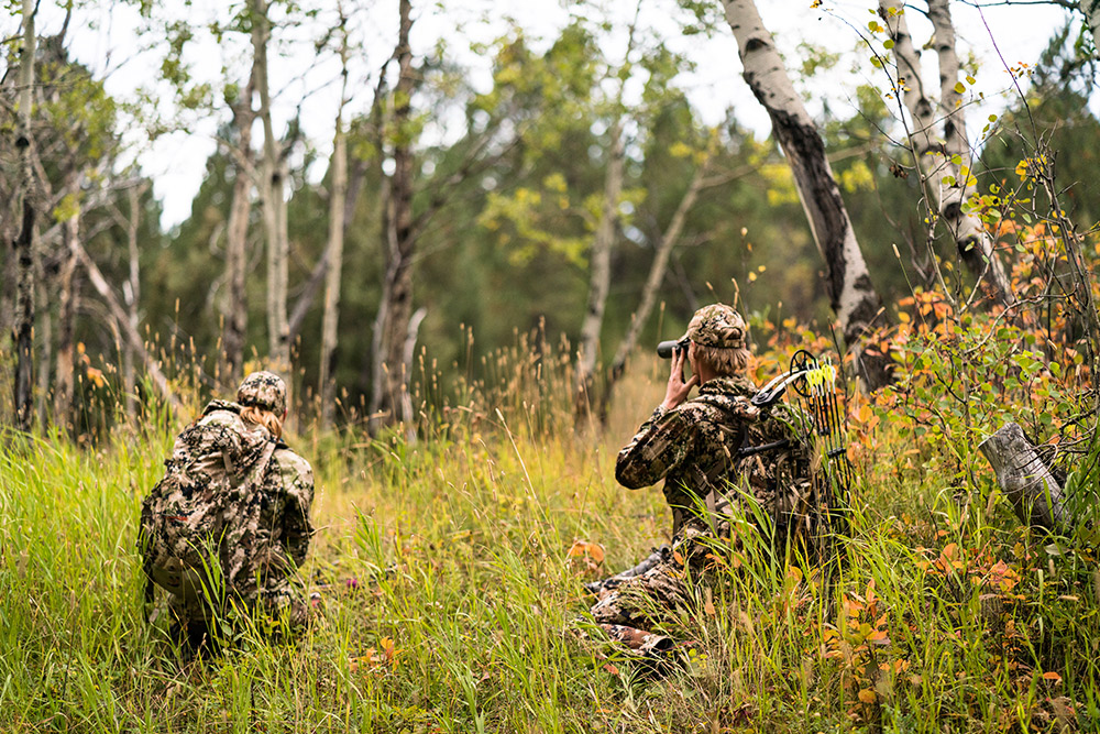 Identifying yardage in an attempt to get into shooting range.