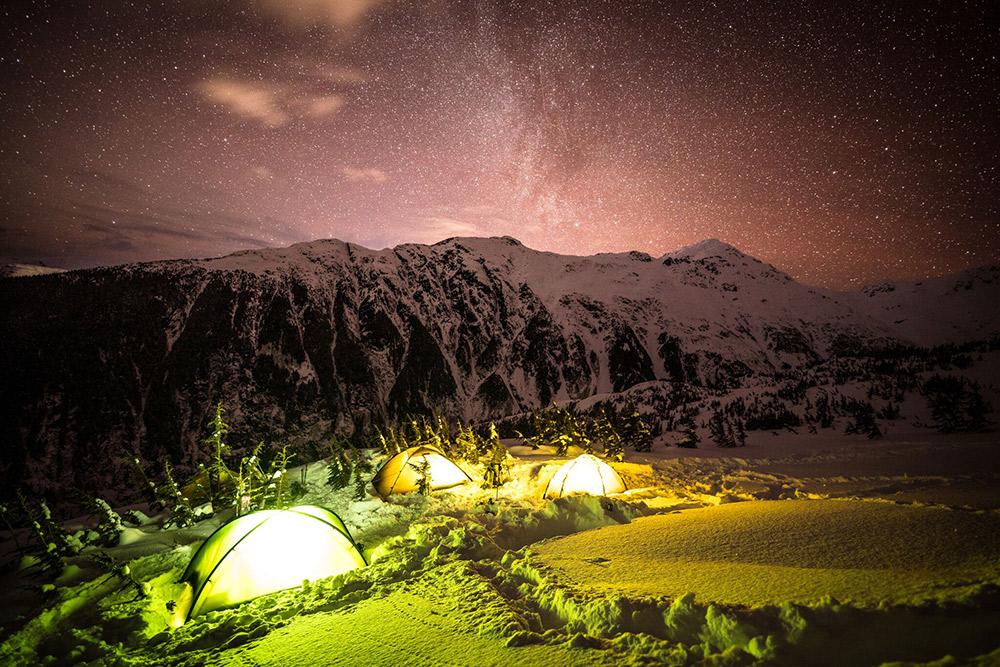Hunt camp glowing.