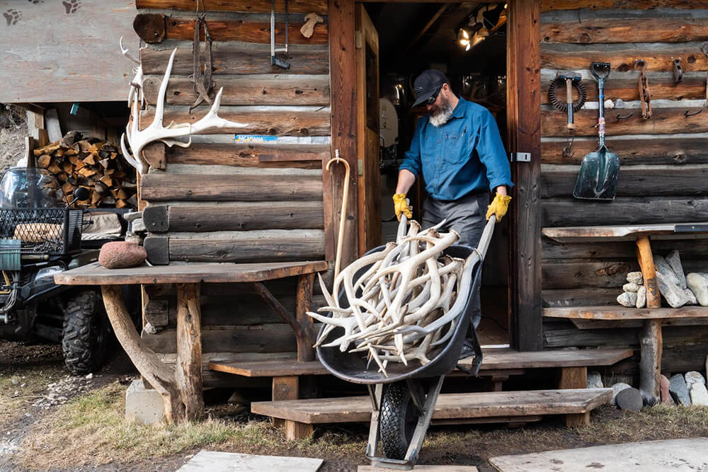 Wheelbarrow full of sheds Craig Krzycki with a wheelbarrow full of sheds